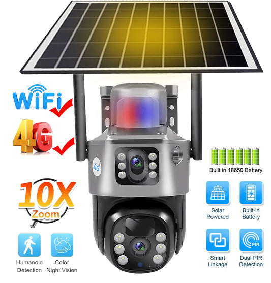 SolarEye 4K™ – 8MP AI-Powered Security Camera with 360° Monitoring, 4G SIM & Solar Charging