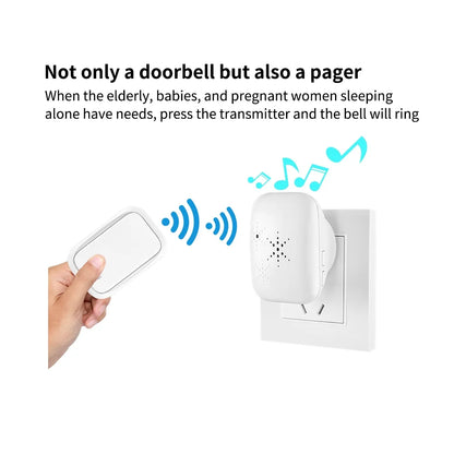 Lunzo Self-Powered Wireless Doorbell – Waterproof, 150M Range, 38 Chimes, No Battery Needed