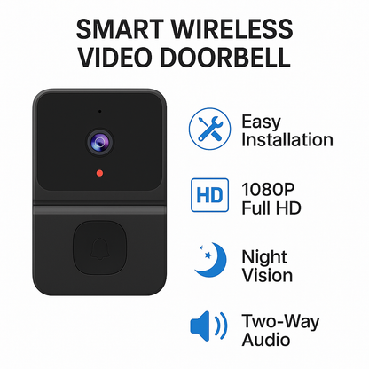 Smart Wireless Video Doorbell – WiFi, HD Camera, Night Vision & Voice Changer