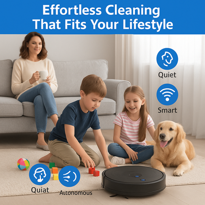 ABIR X6PRO™ 3-in-1 Smart Robot Vacuum – 6000Pa Suction, Visual Navigation, Virtual Barriers, Alexa Compatible