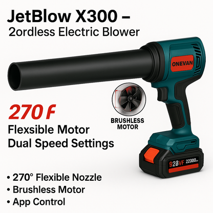 JetBlow X300™ – Wireless Turbo Blower with Dual Mode & Brushless Motor