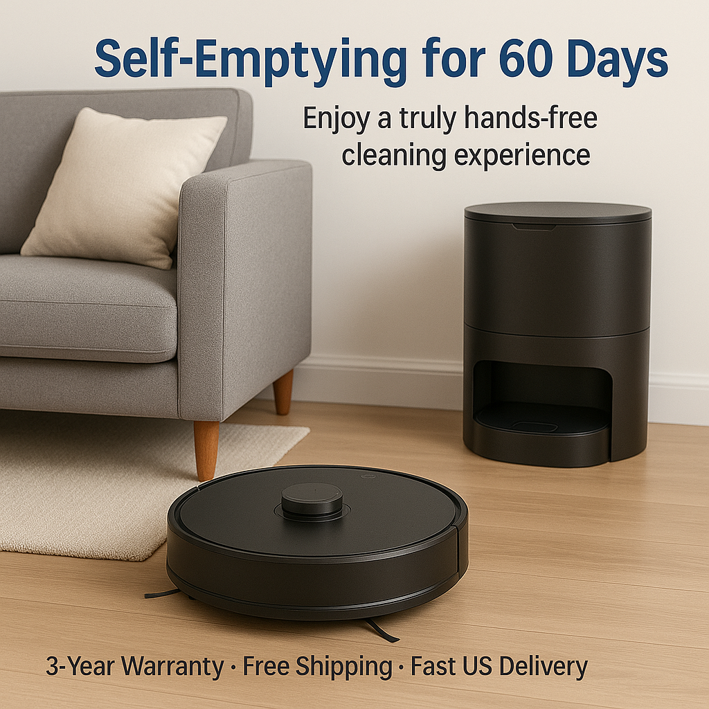 AT800™ 3-in-1 Robot Vacuum & Mop with LiDAR – 5000Pa Suction, Self-Emptying for 60 Days, Alexa & App Control